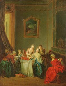 A WC: Fiatal nő a fésülködőasztalánál